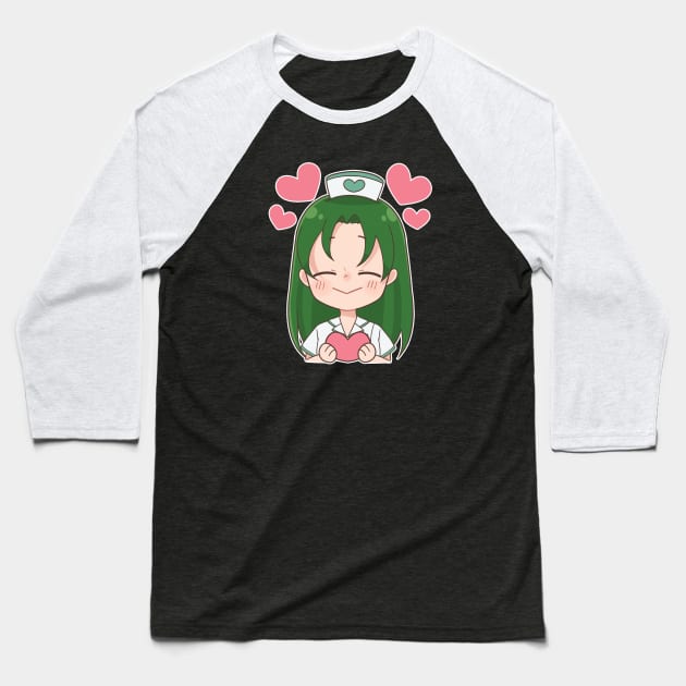 Love! Nurse Mori Anime Character Baseball T-Shirt by zim9